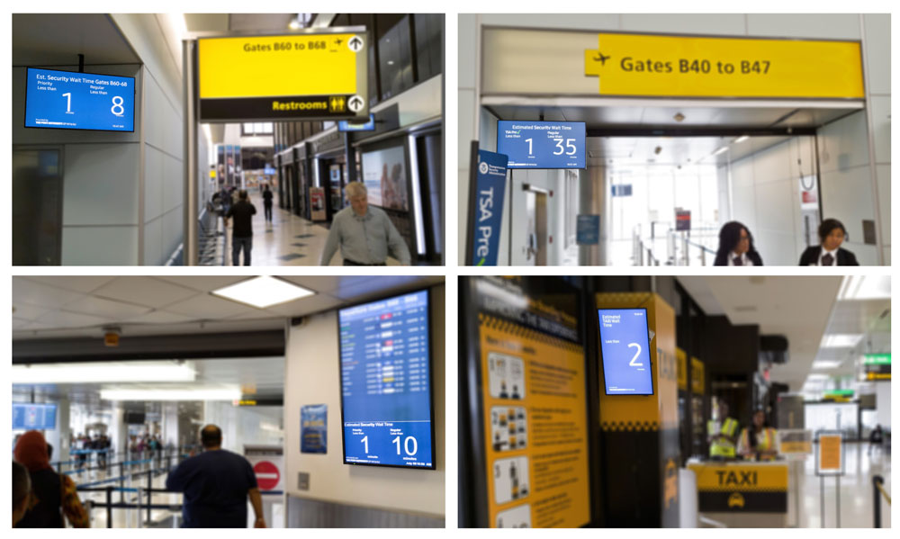 Wait Time Signs at PANYNJ Airports Veovo