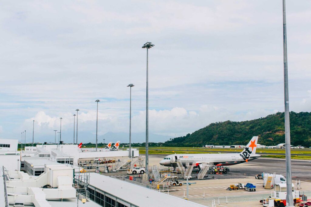 Airplanes at gates Cairns Airport