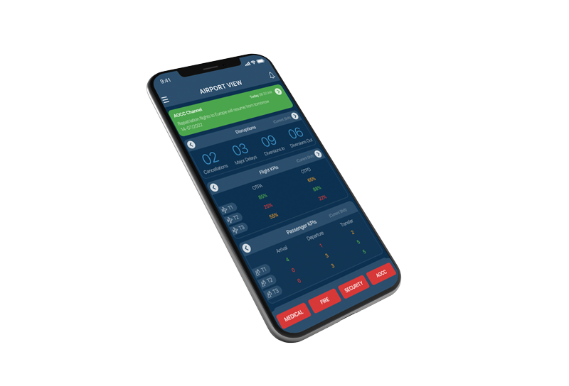Mobile application with Airport View