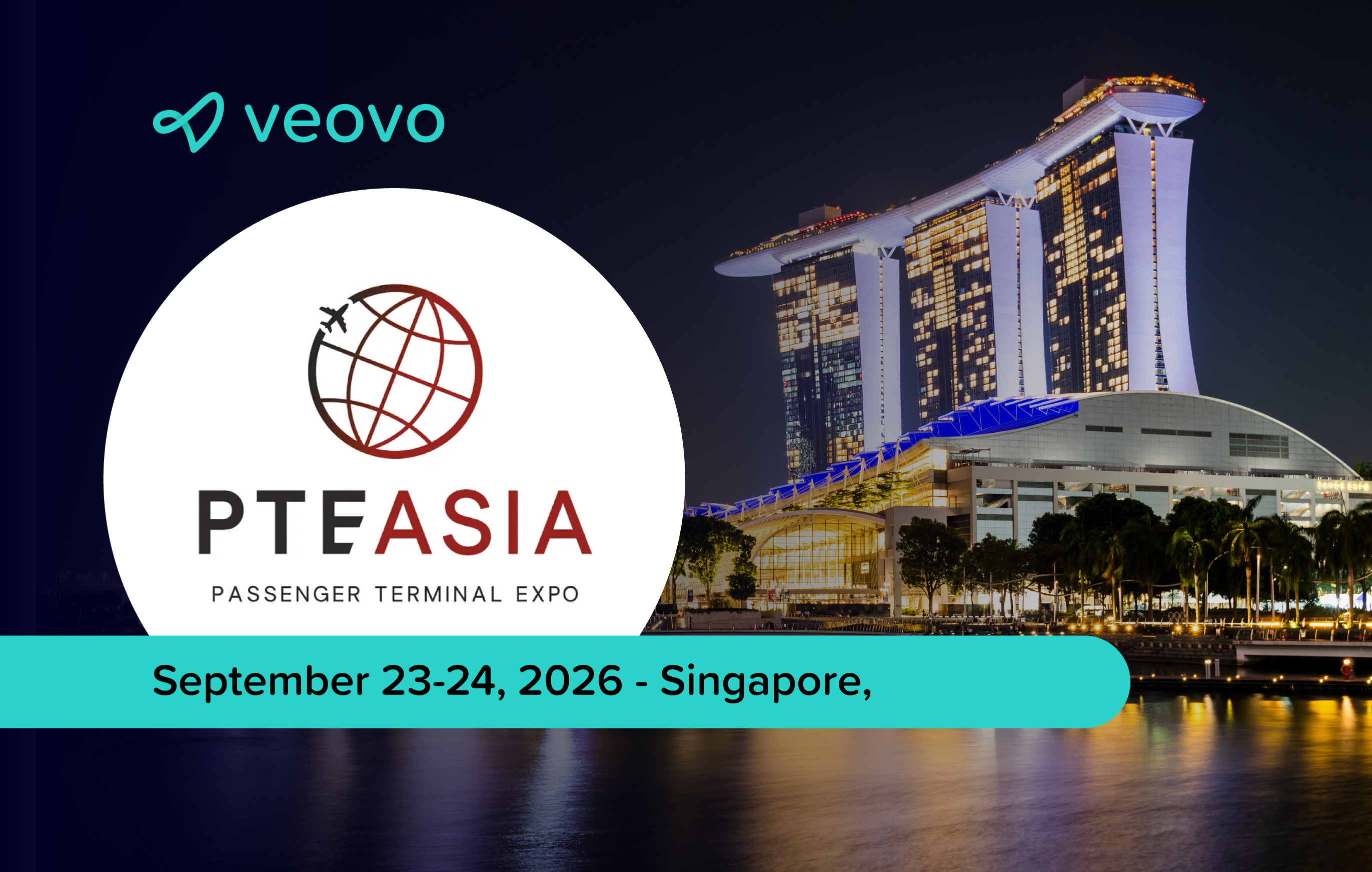 Veovo at PTE Asia 2026 – intelligent airport operations platform demo, Singapore